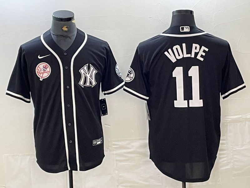 Men New York Yankees 11 Volpe Black Second generation joint name Nike 2024 MLB Jersey style 3